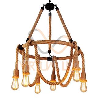 Lustre Pendente Corda Estilo Fazenda Rustico Country+lampada VL-MS201