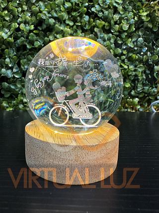 Luminária Abajur 3D Bola 2W 3000K "BICICLETA"