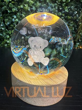 Luminária Abajur 3D Bola 2W 3000K "URSINHO"