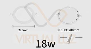 PAINEL DE LED EMBUTIR REDONDA 18W