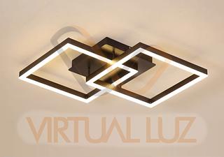 LUSTRE SOBREPOR QUADRADA VL-901 PRETO /DOURADO