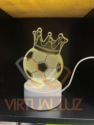 Luminária Led 3d Abajur 4w Acrílico 3cores "BOLA COROADA"