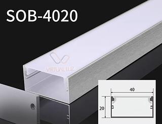 PERFIL ALUMINIO SOBREPOR 2M 40X20 BRANCO