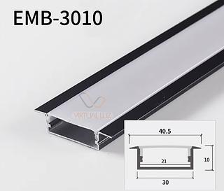 PERFIL ALUMINIO EMBUTIR 2M 30X10 PRETO