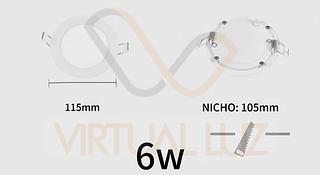 PAINEL DE LED EMBUTIR REDONDA 6W