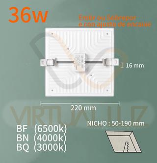 PAINEL LED 2 EM 1 Borda Infinita 36W QUADRADO