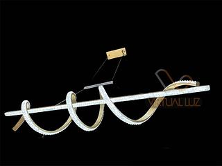 Lustre Pendente Led Infinito Design Moderno Cristal Luz 3em1 Sala VL-7639D