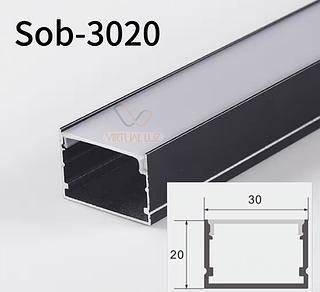 PERFIL ALUMINIO SOBREPOR 2M 30X20 PRETO