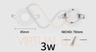 PAINEL DE LED EMBUTIR REDONDA 3W