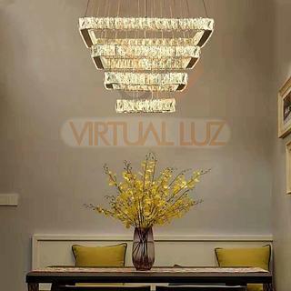 LUSTRE CRISTAL 4 AROS+CONTROLE DIMERIZAVEL VL-D712