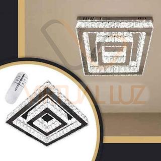 LUSTRE CRISTAL QUADRADA + CONTROLE DIMERIZAVEL VL-F720