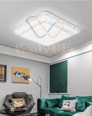 Lustre Plafon BOLO quadrado / redondo Céu Estrelado Plafon Brilho Plástico 3 Cores 30-60W