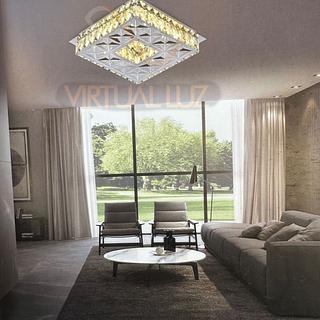 Lustre De Cristal Redondo VL-F169-30cm de Diâmetro + controle dimerizável