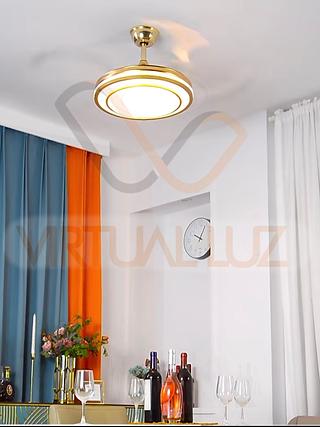 Lustre ventilador DE TETO DOURADO/PRETO VL-629