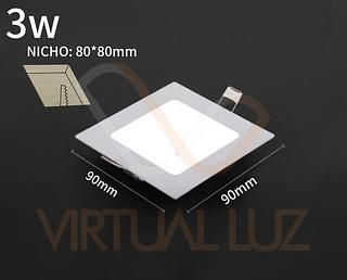 PAINEL DE LED EMBUTIR QUADRADA 3W