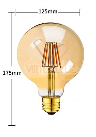 Lâmpada Âmbar De Led Filamento Bulbo Retrô Vintage 4w G125