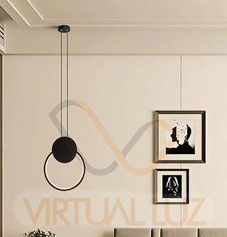 Luminária Pendente Led VL-8014 Moderno Preto
