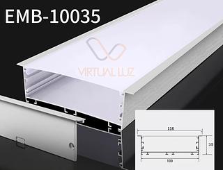 PERFIL ALUMINIO EMBUTIR 2M 100X35 BRANCO